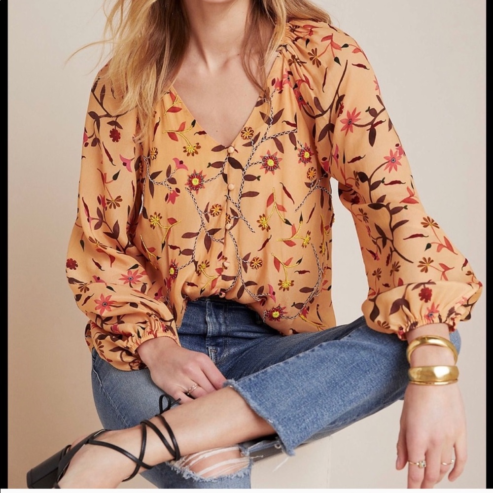 Anthropologie Guapa beaded top - Picture 2 of 6